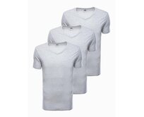 Pánské jednobarevné tričko - šedé 3-pack NOGAH Šedá, XXL