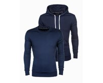 Pánská mikina BASIC tmavě modrá 2-pack Červená, XL