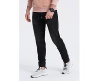 Pánské džínové kalhoty jogger s prošíváním V3 OM-PADJ-0113 černé Černá, S