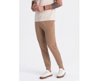 Pánské tepláky jogger hnědé Hnědá, XXL
