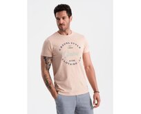 Pánské tričko s potiskem Ombre Casual Style bledě růžové Růžová, S