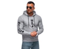 Pánská mikina na zip B1679 šedá Šedá, M