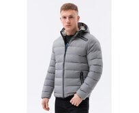 Pánská bunda prošívaná přechodová BRADYN šedá Šedá, XL