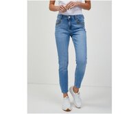 Světle modré zkrácené skinny fit džíny Světle modrá, 32