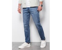Pánské džínové kalhoty s žebrováním REGULAR FIT modré V3 OM-PADP-0102 Modrá, L