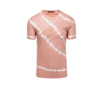 Pánské bavlněné tričko TIE DYE růžové V2 S1622 Růžová, XXL