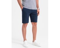 Pánské šortky SLIM FIT tmavě modrá melanž Námořnická modrá, S