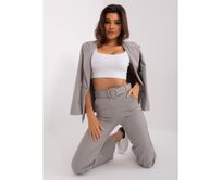 Dámské kalhoty s páskem STYLE šedé Šedá, 2XL