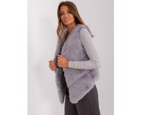 Dámská vesta s kožešinovou podšívkou LAECK šedá Šedá, L/XL
