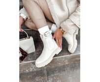 Dámské kozačky LUXIBOOTS s platformou béžové Béžová, 36