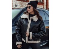 Dámská kožená bunda s ovčí kůží SHEREB černá Černá, XL