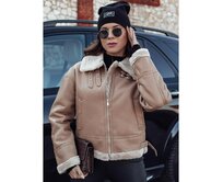 Dámská kožená bunda s ovčí kůží SHEREB khaki Khaki, S