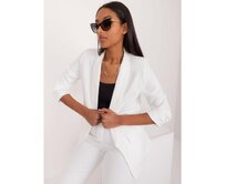 Dámské sako elegantní OCH BELLA bílé Bílá, XL