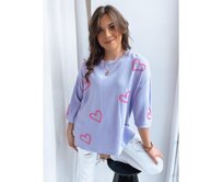 Dámský svetr SWEET HEART lila barva Fialová, Univerzální