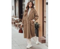 Dámský oversize kabát AVELINNI dlouhý béžový Béžová, Univerzální