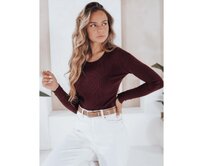 Dámský pruhovaný svetr NOLVIE vínový Kaštanová, S/M