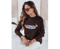 Dámský svetr s aplikací psa CHICPAWS hnědý Hnědá, S/M