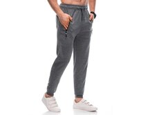 Pánské tepláky P1437 šedé Šedá, XL