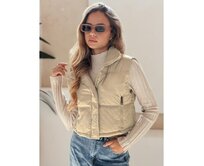 Dámská prošívaná vesta béžová Béžová, L