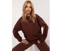 Hnědá zateplená základní mikina bez kapuce Hnědá, M