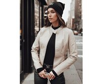 Dámská přechodová koženková bunda SKINVEX béžová Béžová, S