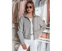 Dámská přechodová oversize bunda LUMINA šedá Světle šedá, M