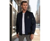 Pánská přechodová bunda bomberka modrá Modrá, M