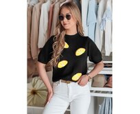 Dámský oversize svetr s citróny CYTRYNKA černý Černá, Univerzální