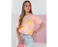 Dámský oversize svetr s citróny CYTRYNKA růžový Růžová, Univerzální