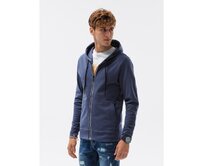 Pánská mikina na zip B1152 tmavě modrá Modrá, XL