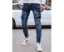 Pánské džíny cargo modré Modrá, 28/42