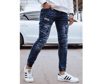 Pánské džíny cargo modré Modrá, 30/44