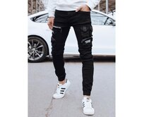Pánské džíny cargo černé Černá, 34/48