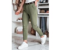 Dámské kalhoty slim fit s páskem TAIRONIK khaki Khaki, M