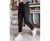 Dámské kalhoty slim fit s páskem TAIRONIK černé Černá, M