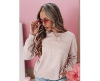 Dámská mikina one size oversize KALISTYLE pudrově růžová Růžová, Univerzální
