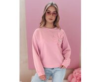 Dámská mikina oversize FLORINE růžová Růžová, Univerzální
