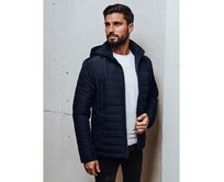 Pánská prošívaná bunda s kapucí, tmavě modrá Námořnická modrá, M/48