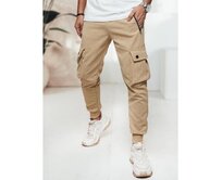 Pánské cargo kalhoty béžové Béžová, XXL