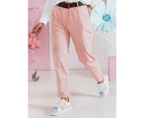 Dámské kalhoty SOFELIA s páskem, světle růžové Růžová, Univerzální