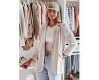 Dámské sako RESIDAL, jedna velikost, oversize, světle béžová Béžová, Univerzální