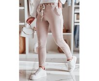 Dámské kalhoty ROSSALI s páskem, světle růžové Růžová, M