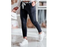 Dámské kalhoty ROSSALI s páskem, tmavě modré Námořnická modrá, M