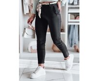 Dámské kalhoty z materiálu chino s páskem ROSSALI černé Černá, M