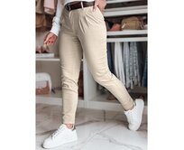 Dámské chino kalhoty s páskem MODELA cappuccino Béžová, M
