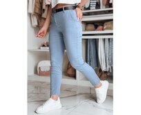 Dámské kalhoty slim fit s páskem LINESKA modré Modrá, M