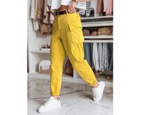 Dámské kalhoty GOTRENDI, hořčičné Karamelová, L