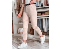 Dámské kalhoty slim fit s páskem TAIRONIK růžové Růžová, M