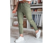 Dámské kalhoty casual s páskem MADELINA khaki Khaki, M