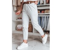Dámské kalhoty MADELINA s páskem, světle šedé Světle šedá, M